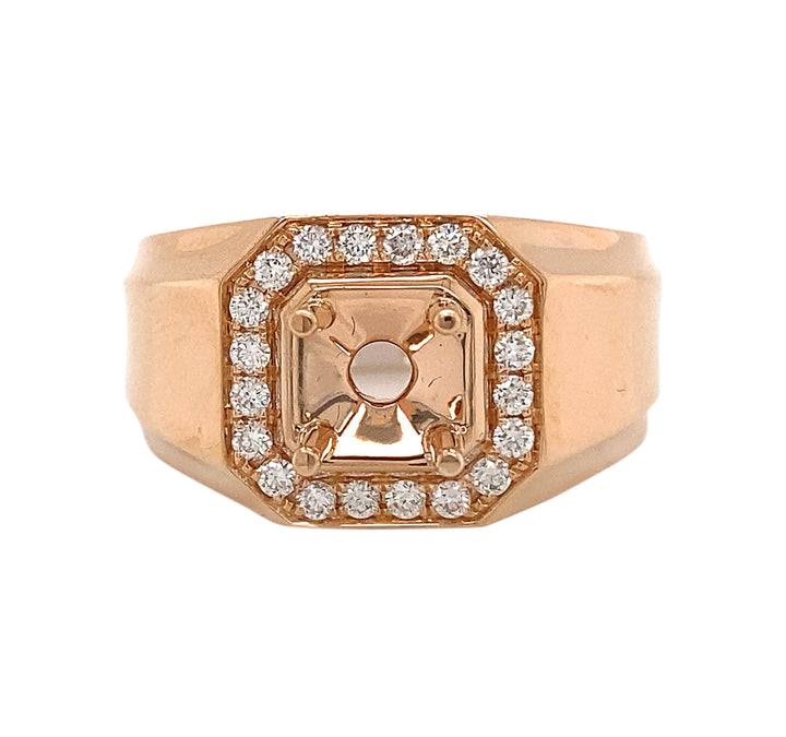 18kt Rose Gold Diamond Semi-mount