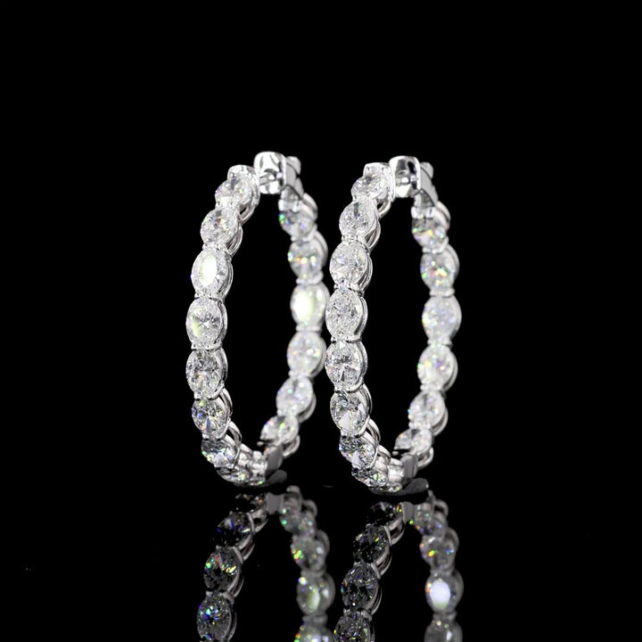 14kt White Gold Lab Diamond Hoops