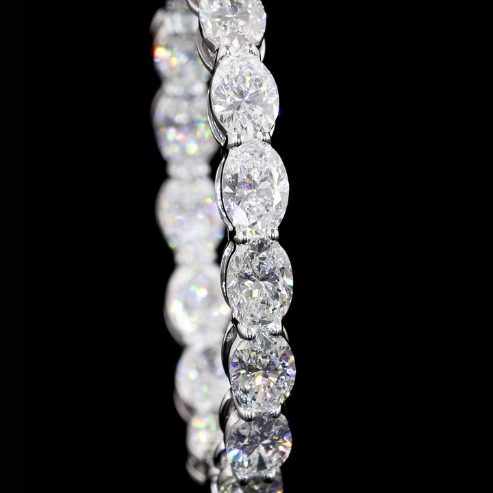 14kt White Gold Lab Diamond Hoops