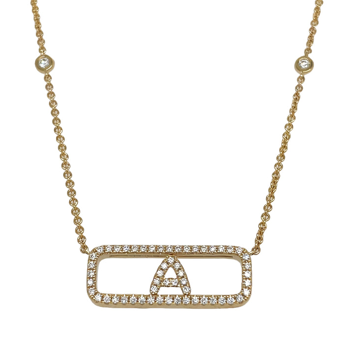 18kt Yellow Gold Diamond Initial "A" Pendant