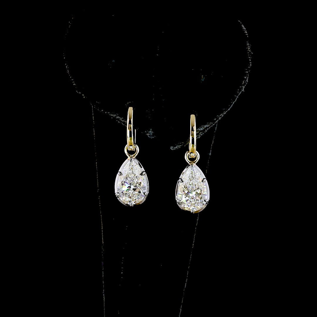 14kt Yellow Gold Lab Diamond Dangling Earrings