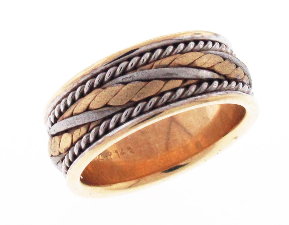 14kt White And Yellow Gold Wedding Band