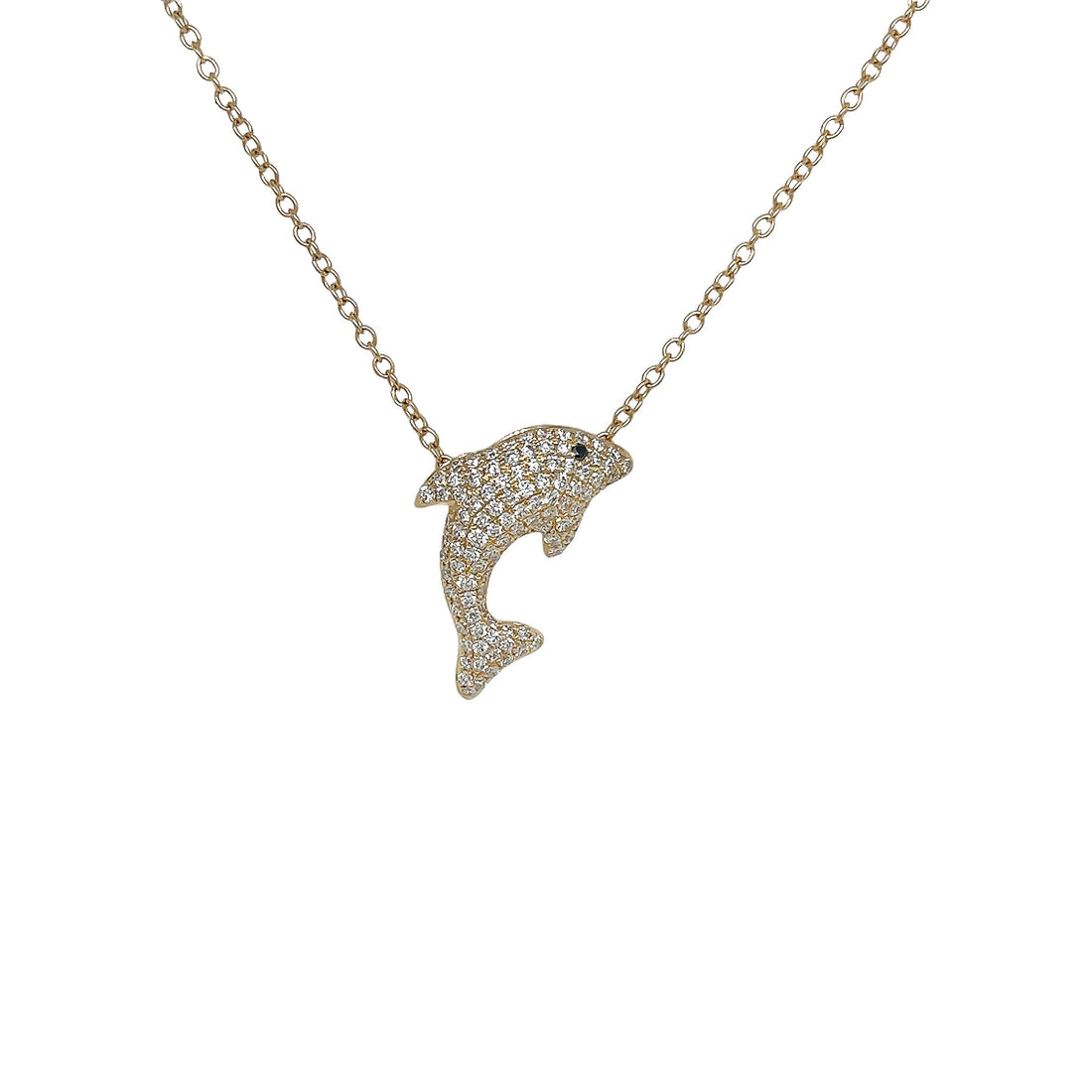 18kt Yellow Gold Diamond Fish Pendant