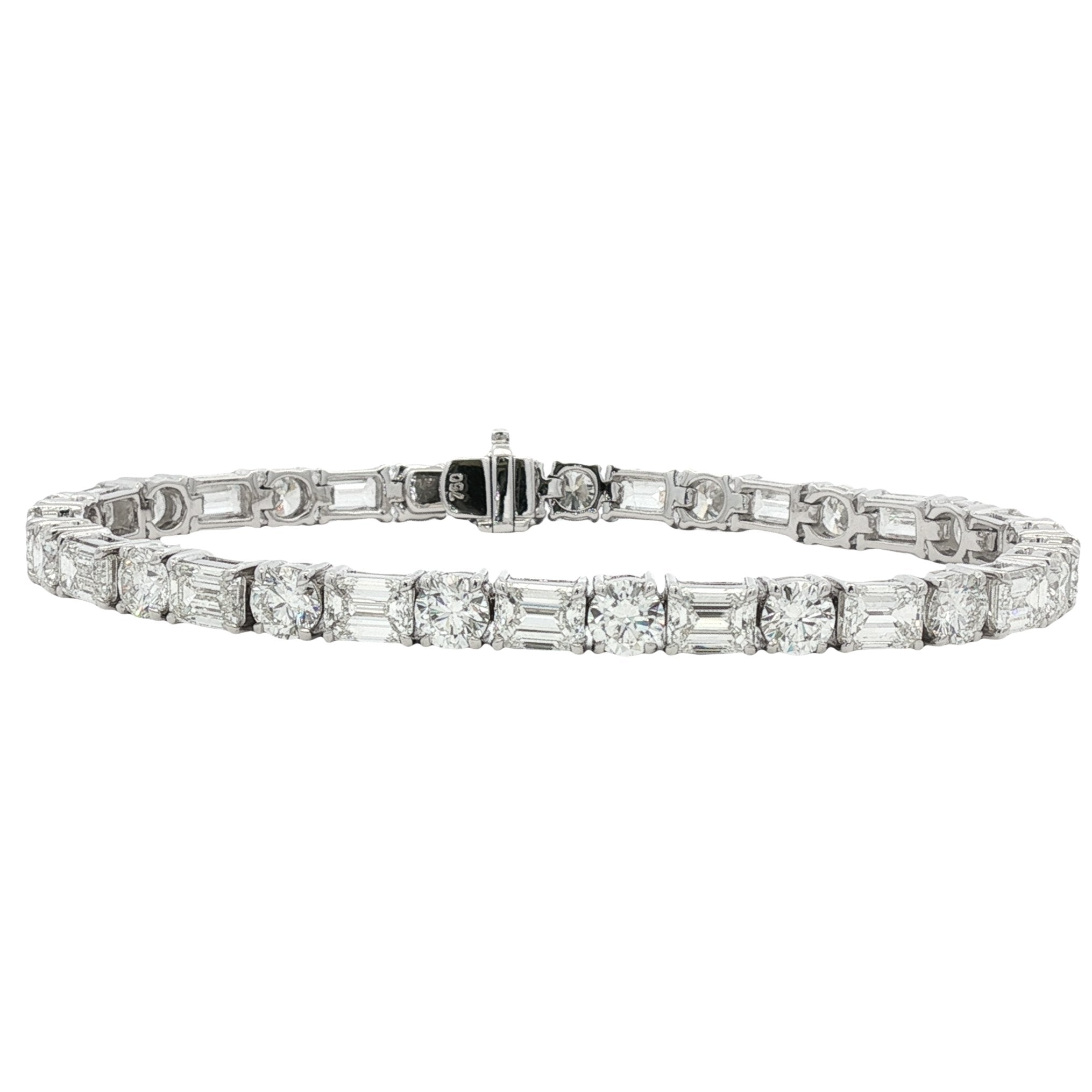 18kt White Gold GIA Certified Diamond Tennis Bracelet