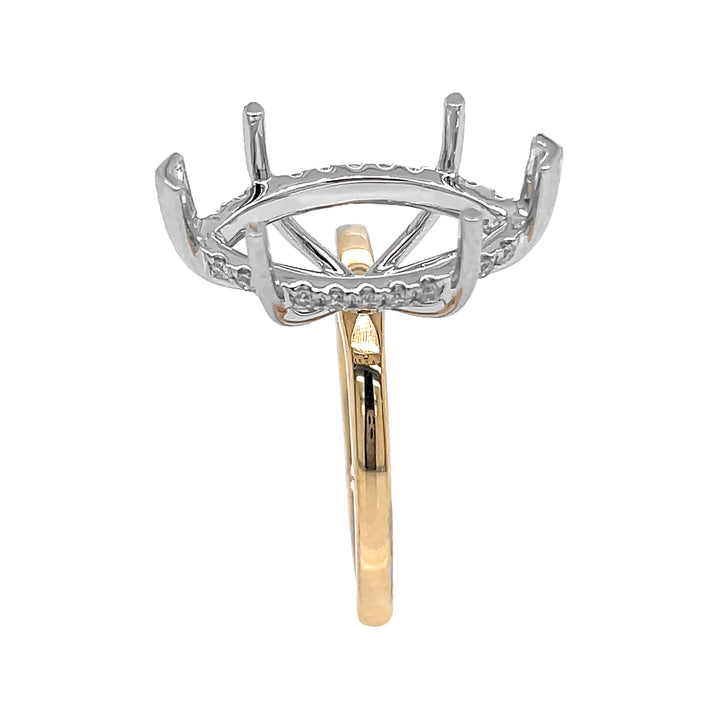 18kt Yellow And White Gold Diamond Semi Mount
