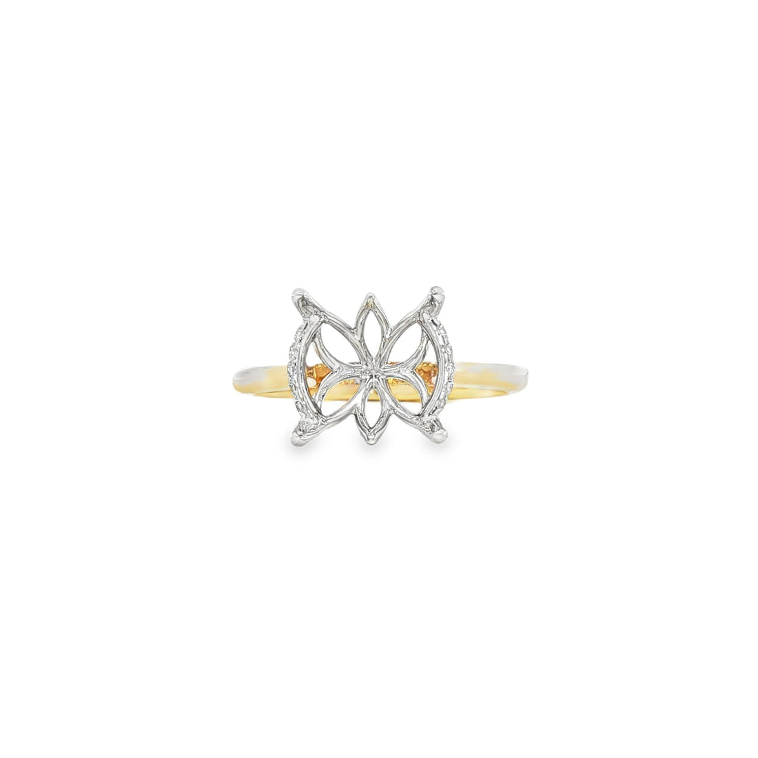 14kt Yellow And White Gold Lab Diamond Semi-Mount