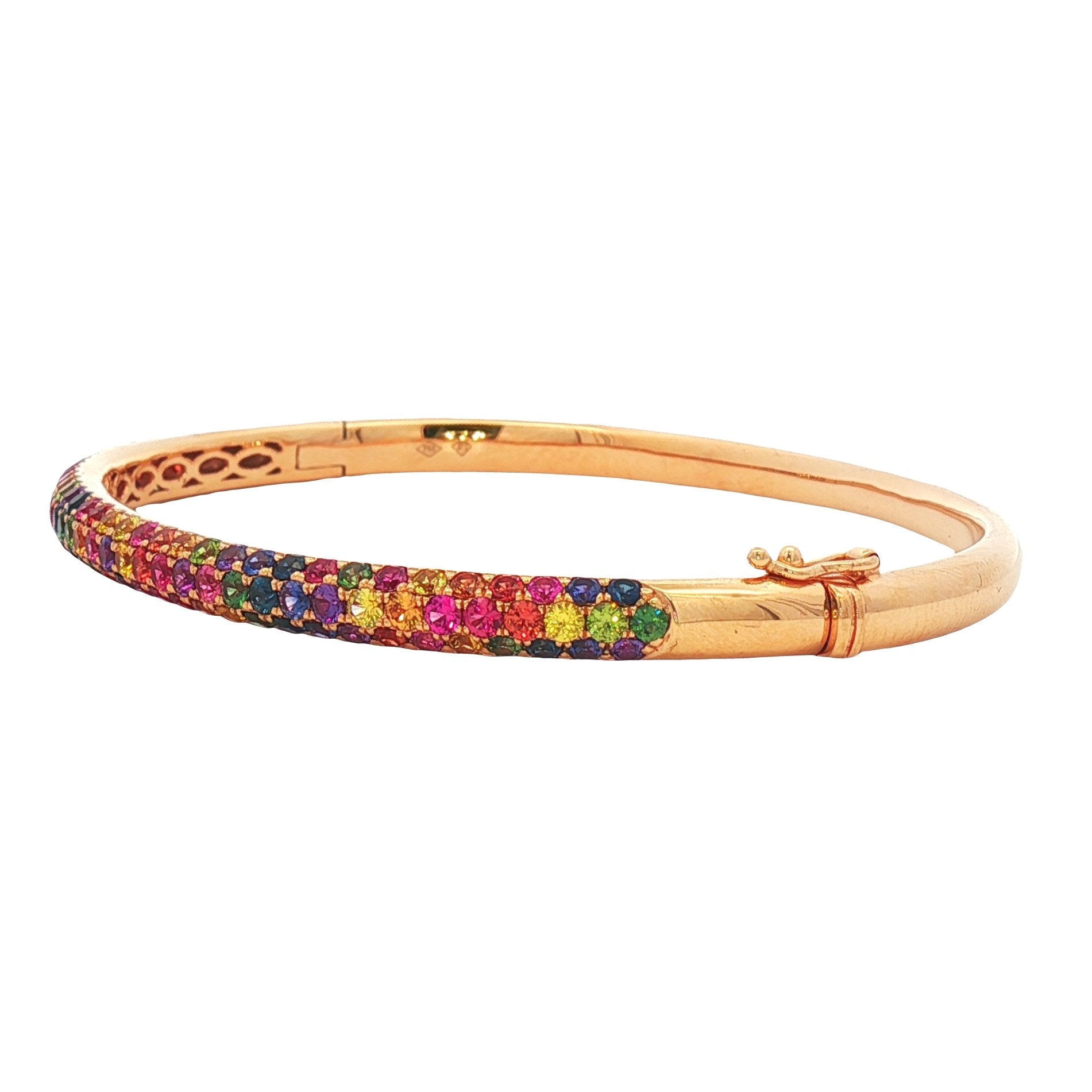 18kt Rose Gold Multi Sapphire Bangle