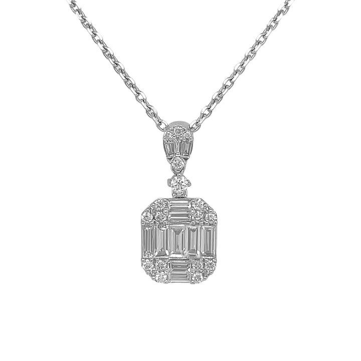 18kt white gold diamond pendant