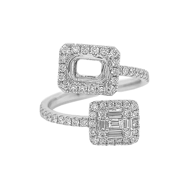 18kt White Gold Diamond Semi Mount