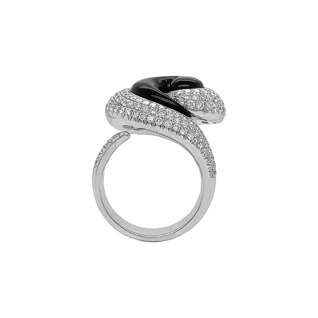 18kt White Gold Diamond Onyx Ring