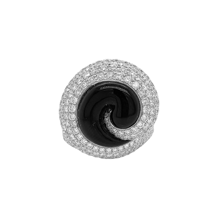18kt White Gold Diamond Onyx Ring