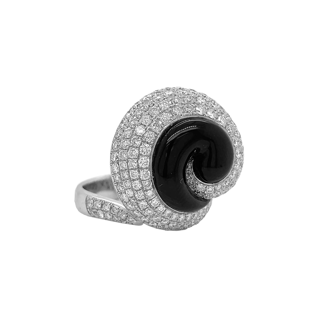 18kt White Gold Diamond Onyx Ring