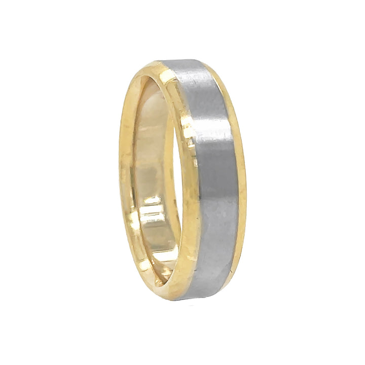 14kt White And Yellow Gold Men's Wedding Band