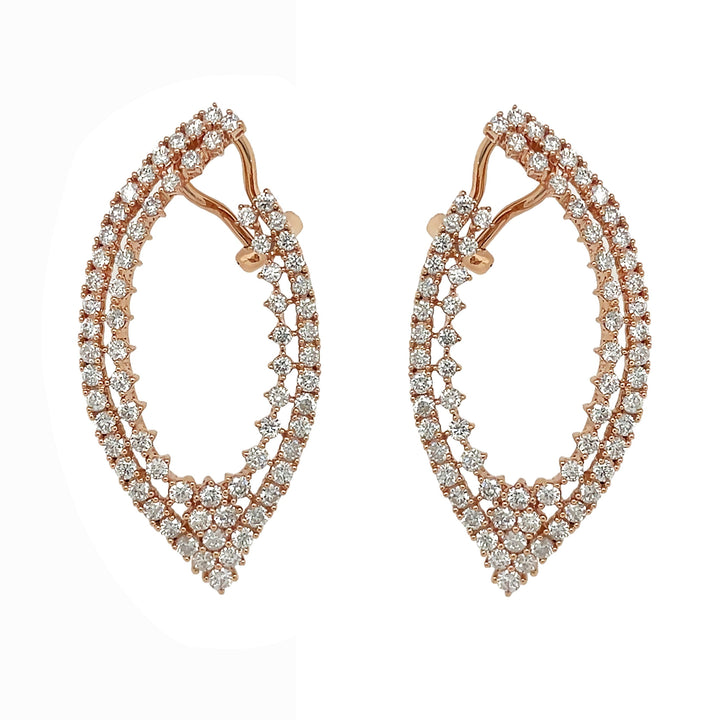 18kt Rose Gold Diamond Swirl Earrings