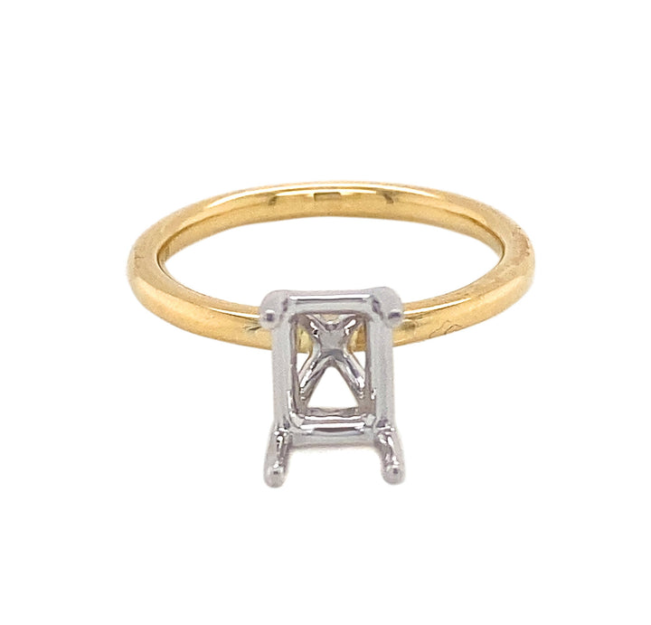 18kt White And Yellow Gold Semi-mount