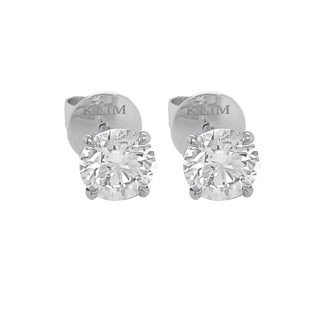 14kt White Gold Diamond Stud Earrings