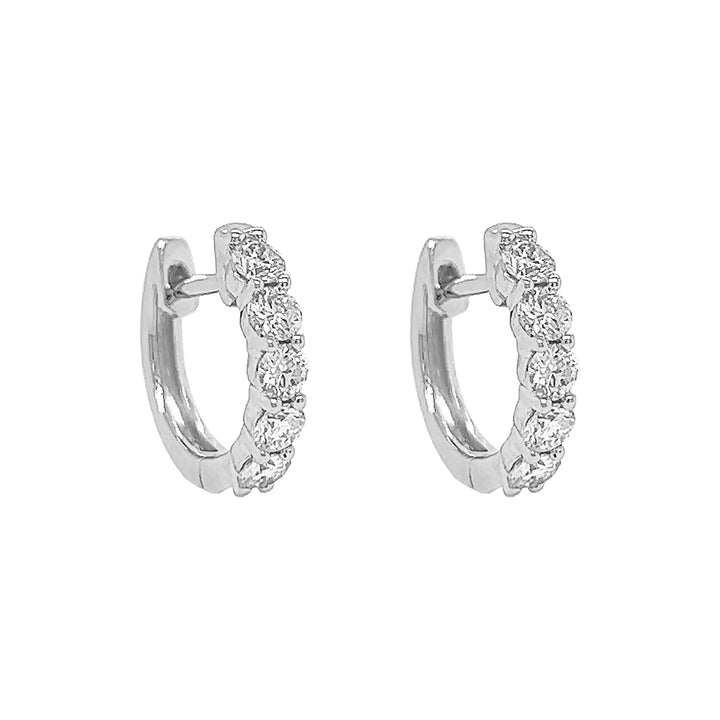 18kt White Gold Diamond Huggie Earrings