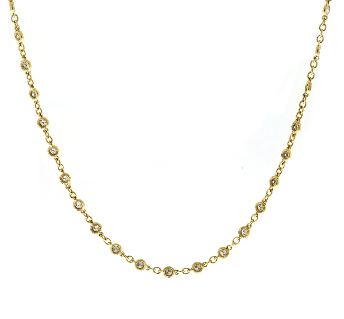 18kt Yellow Gold Diamond Necklace