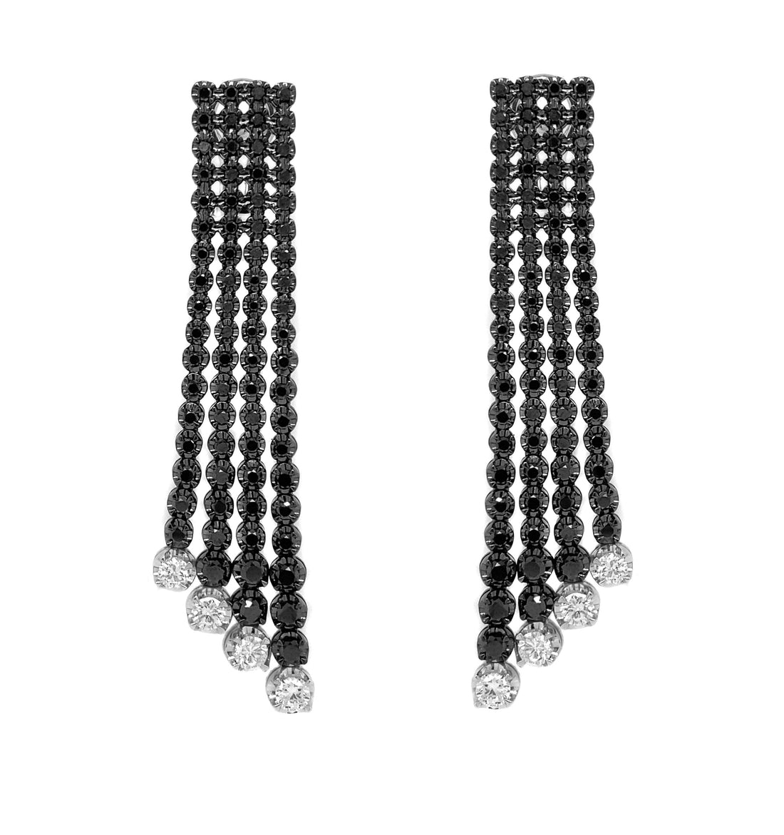 18kt Black Gold And Diamond Earrings