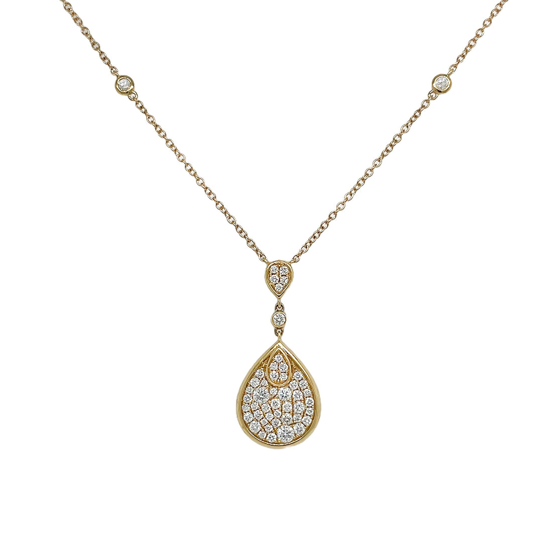 18kt Yellow Gold Diamond Dangling Pendant