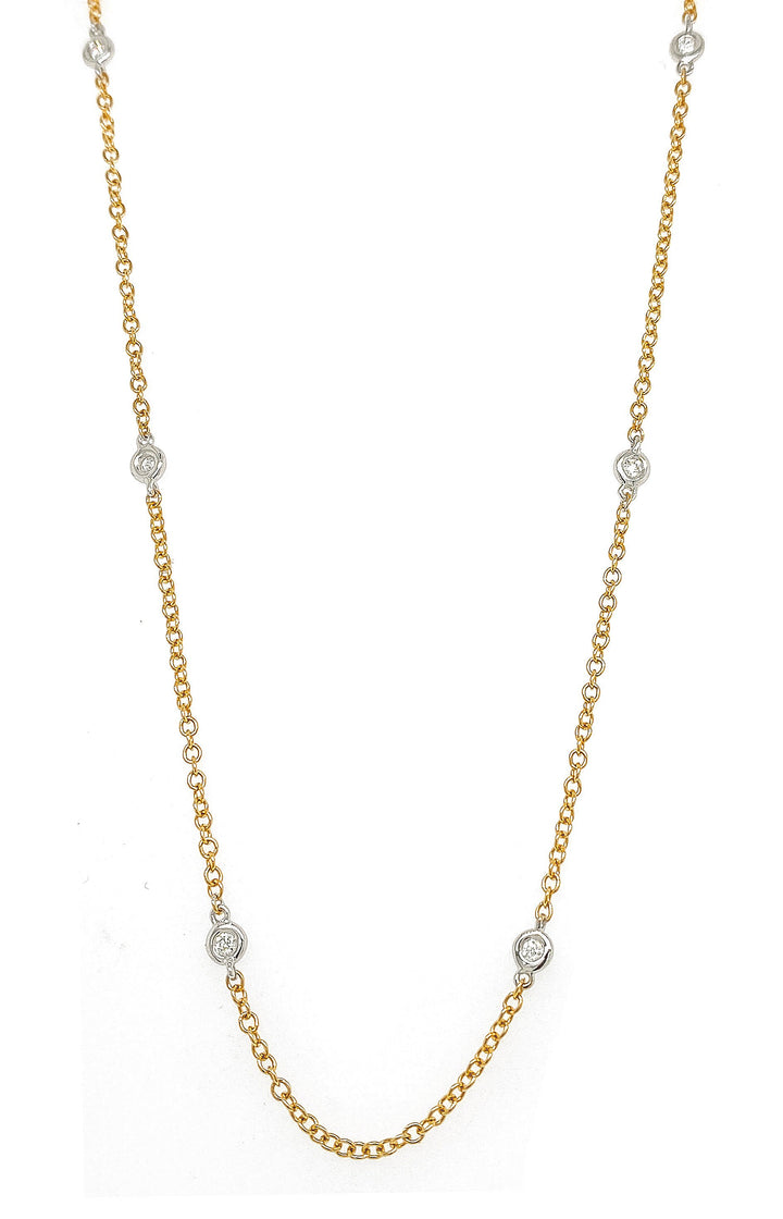 18kt Yellow Gold Diamond By The Inch Necklace