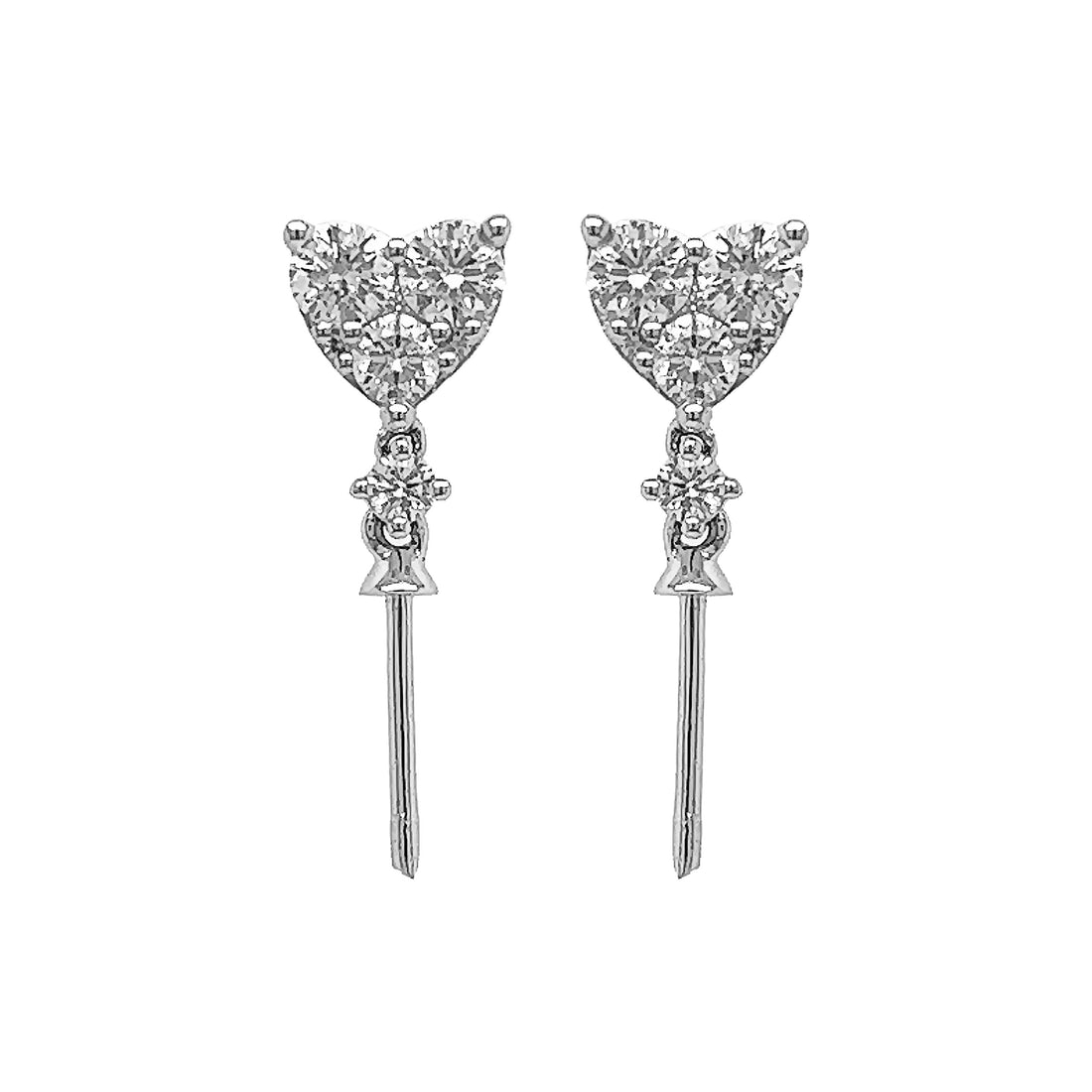 18kt White Gold Diamond Earrings