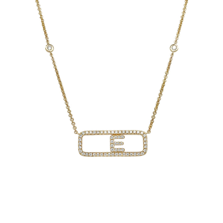 18kt Yellow Gold Diamond Initial "E" Pendant