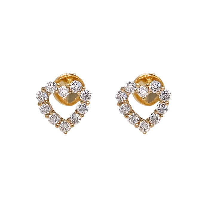 18kt Yellow Gold Diamond Earrings