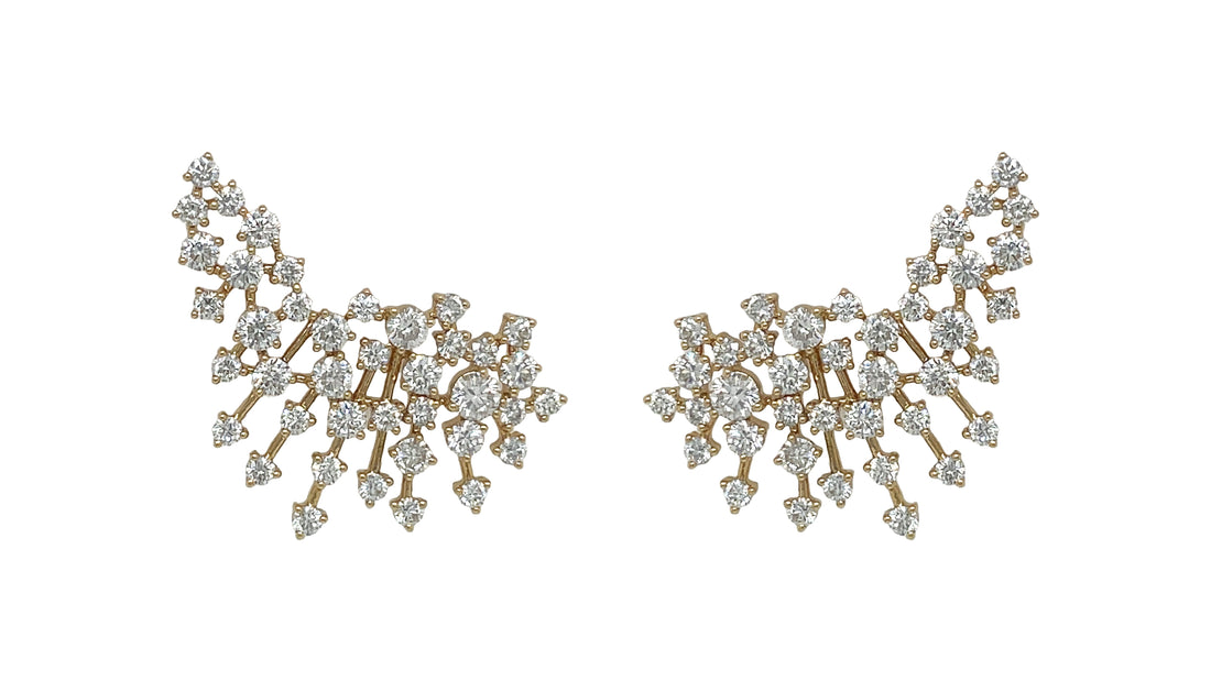 18kt Yellow Gold Diamond Earrings