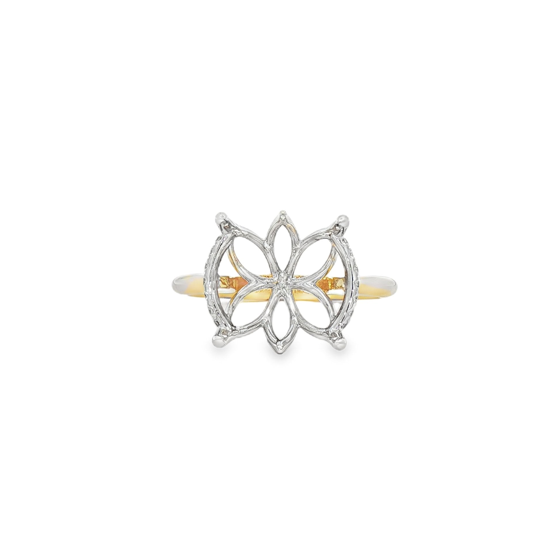 14kt Yellow And White Gold Lab Diamond Semi-Mount