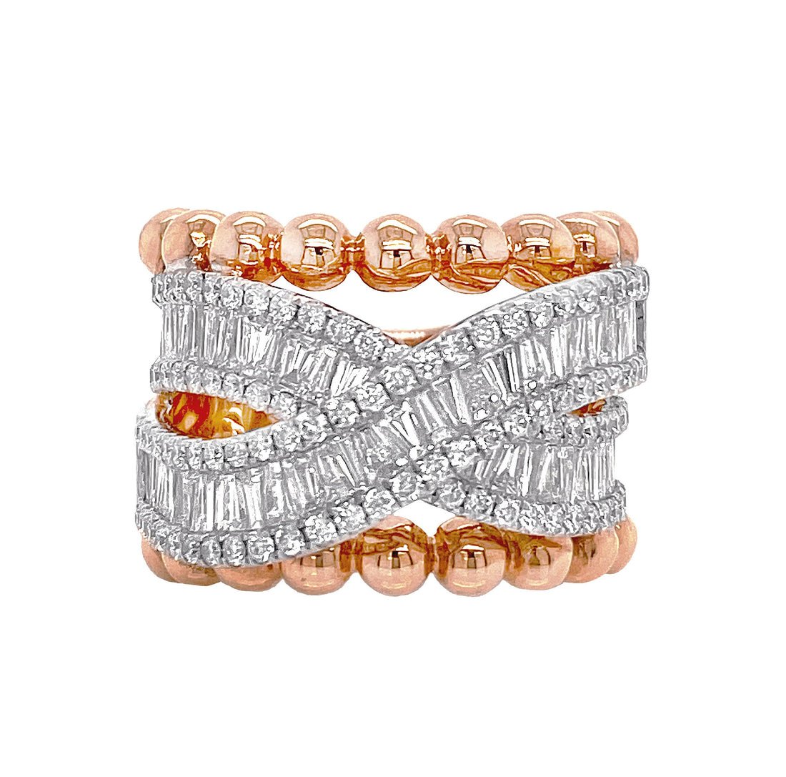 18kt Rose And White Gold Diamond Ring