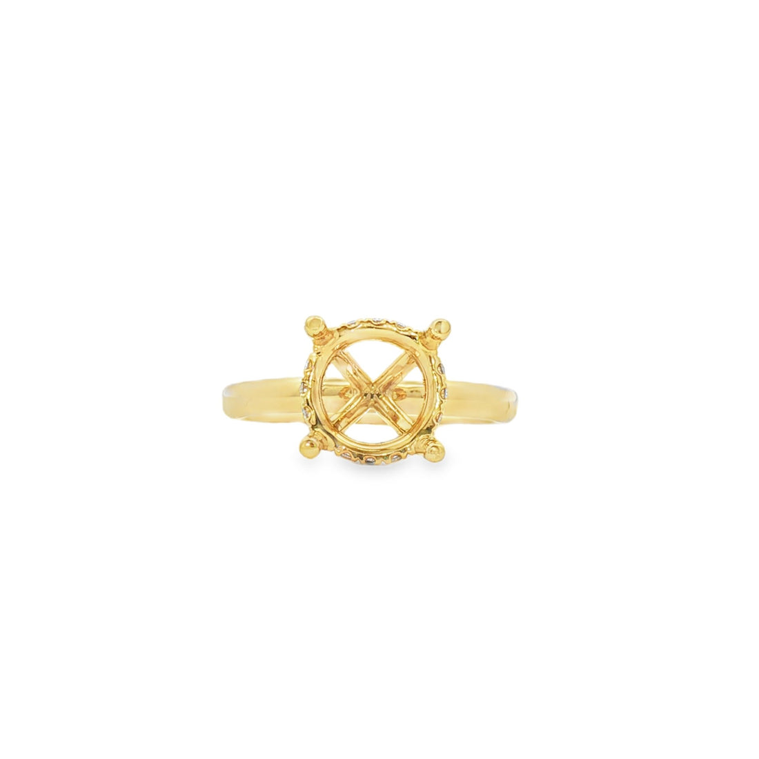 18kt Yellow Gold Diamond Semi-Mount
