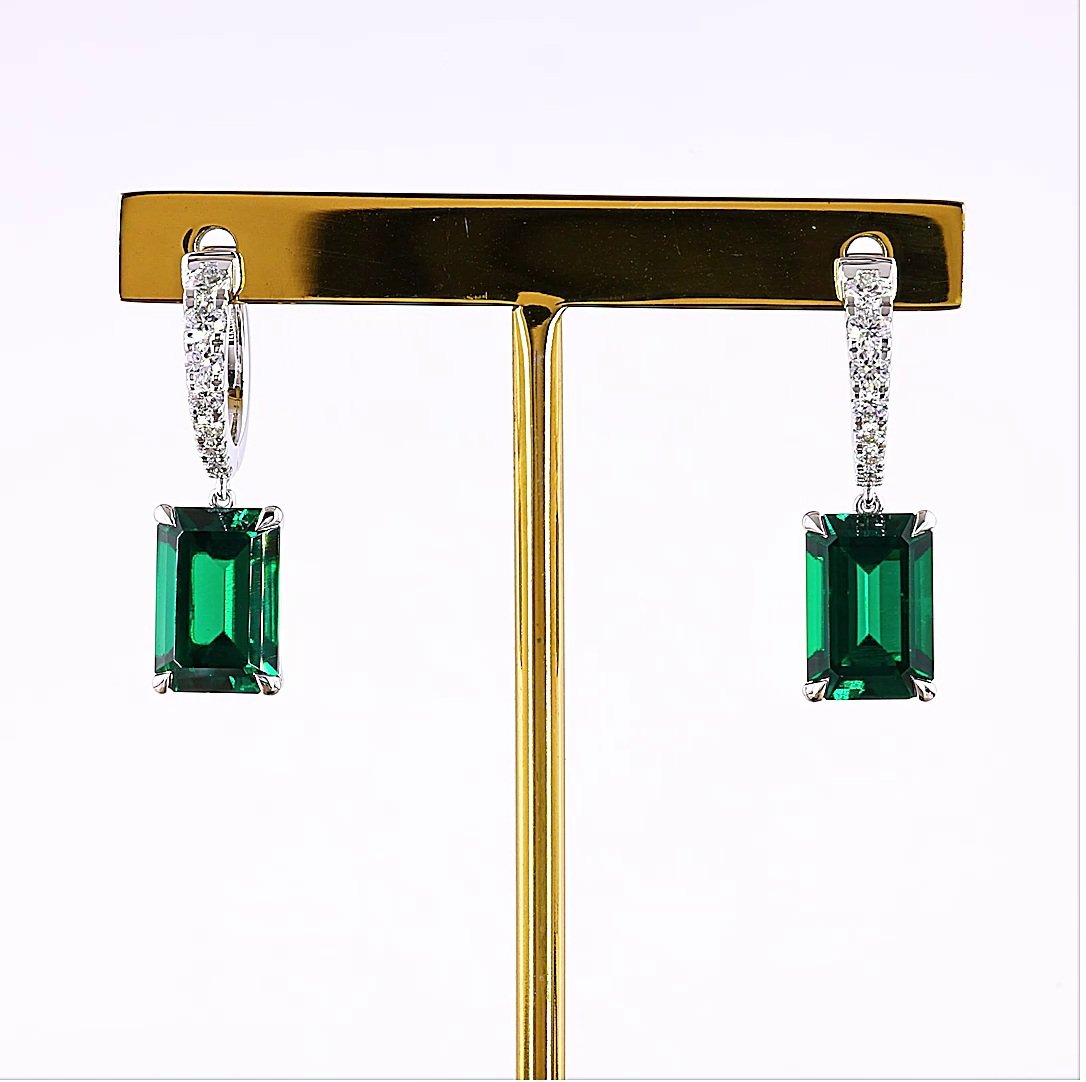 14kt White Gold Lab Diamond Huggie Earrings