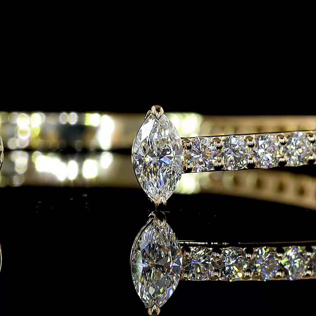 14kt Yellow Gold Lab Diamond Bangle