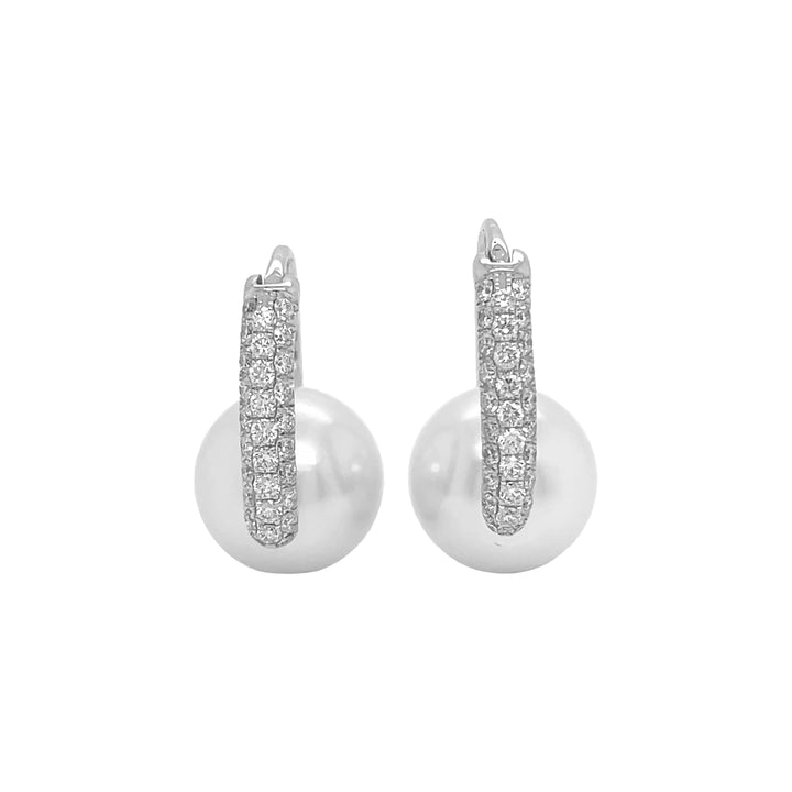 18kt White Gold Diamond and Pearl Earrings