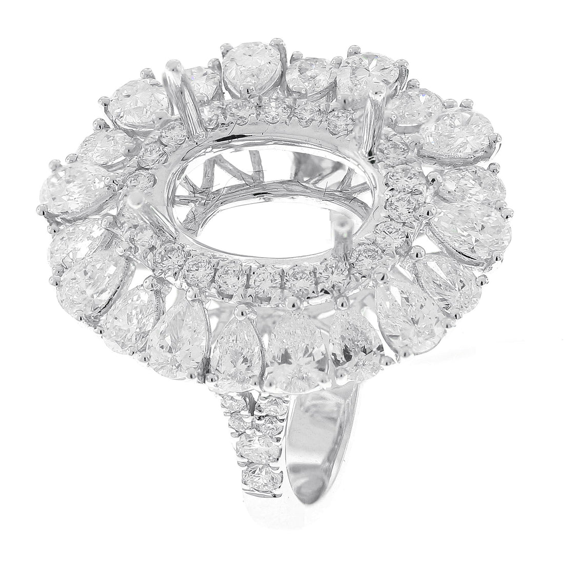 18kt White Gold Diamond Halo Semi Mount