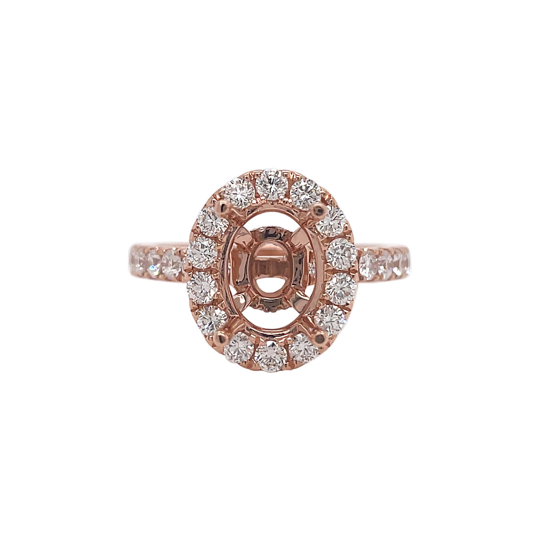 18kt Rose Gold Diamond Semi-mount