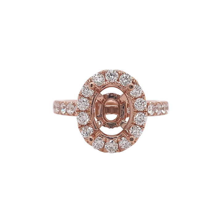 18kt Rose Gold Diamond Semi-mount