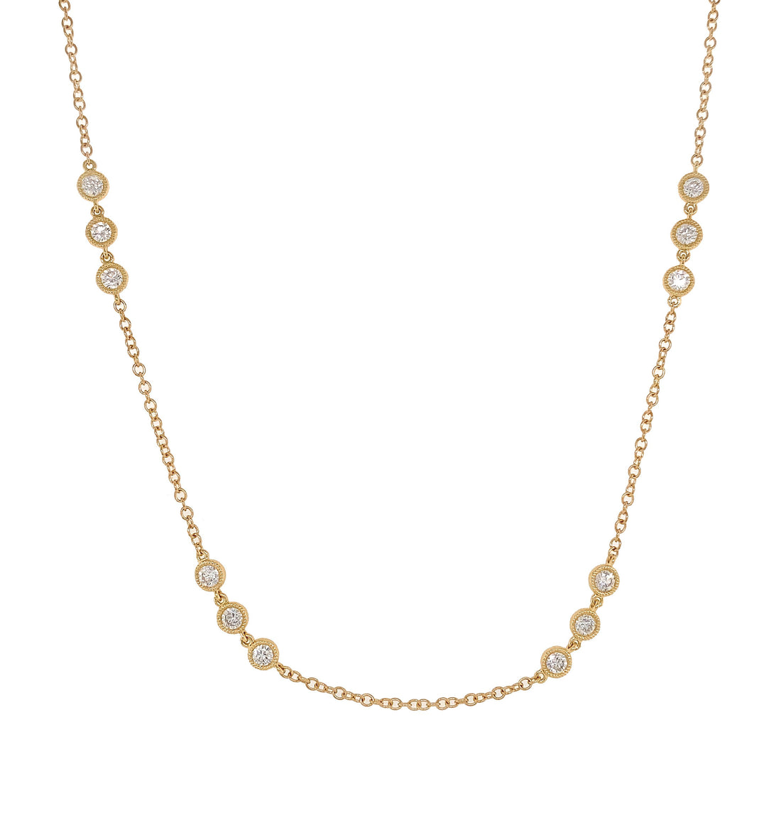 18kt Yellow Gold Diamond By The Inch Necklace