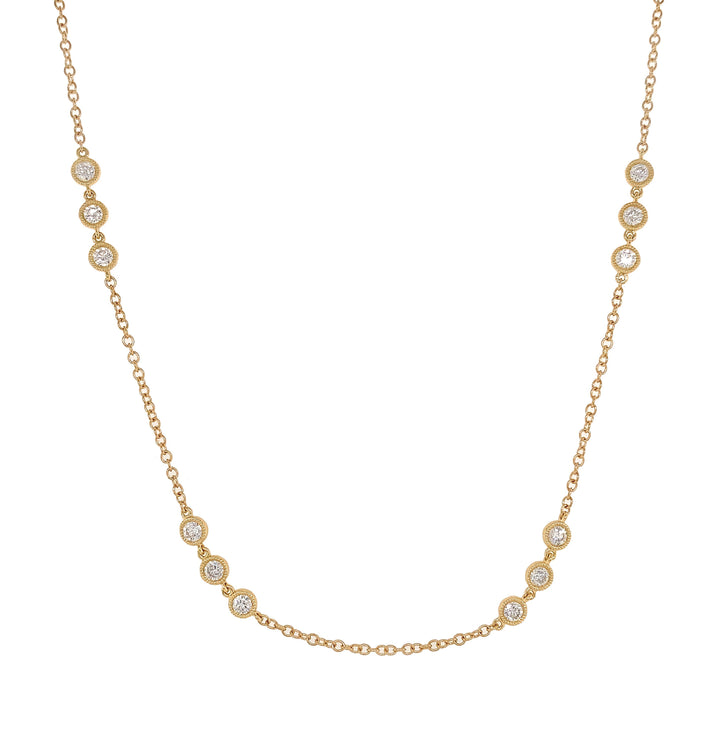18kt Yellow Gold Diamond By The Inch Necklace