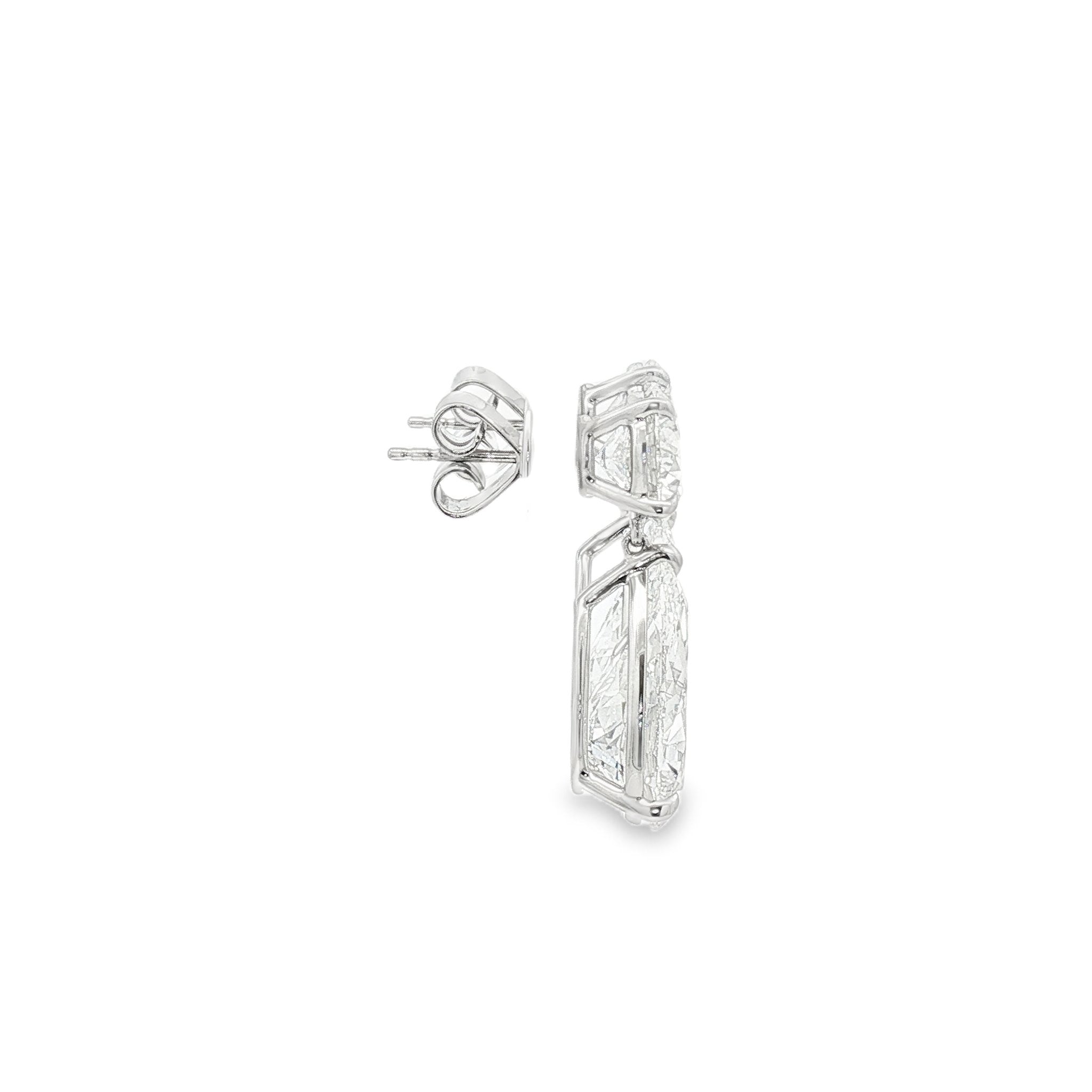 14kt White Gold Lab Diamond Dangling Earring