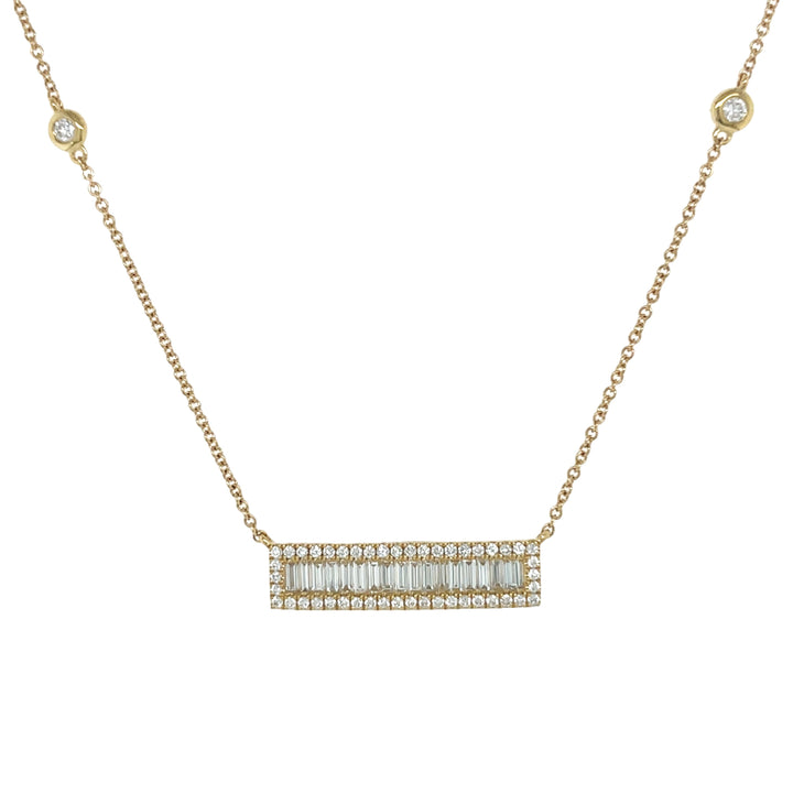 18kt Yellow Gold Diamond Bar Pendant