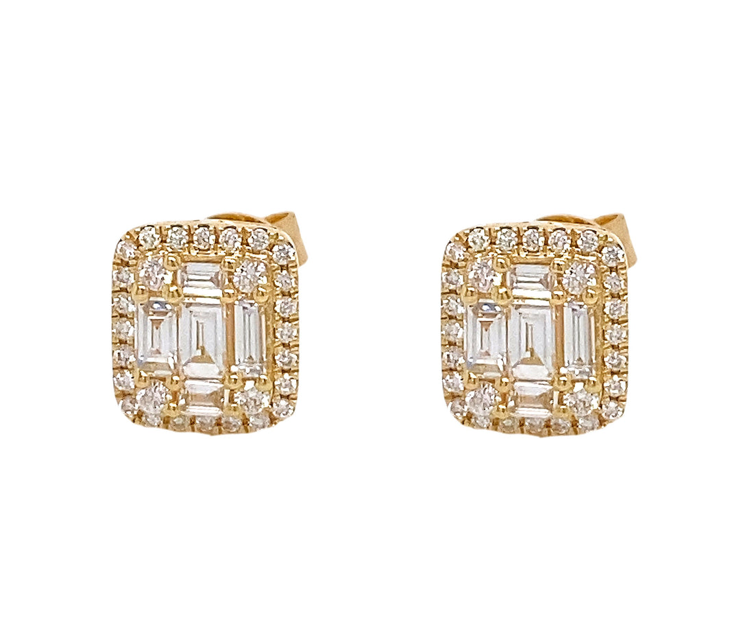 18kt Yellow Gold Diamond Earrings