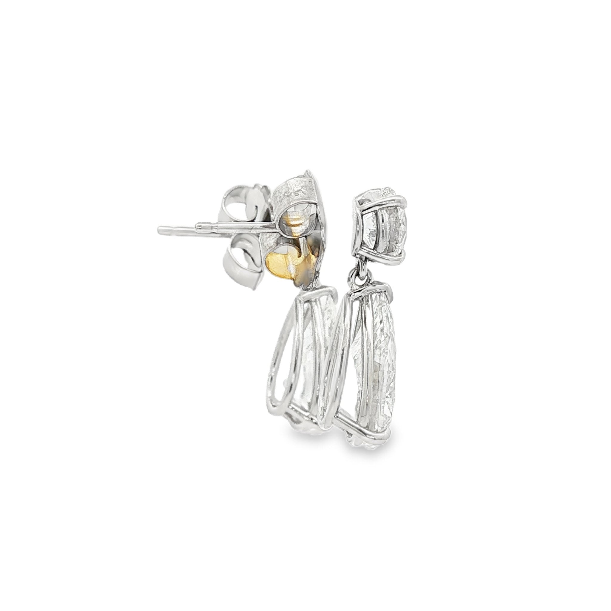 14kt White Gold Lab Diamond Dangling Earrings