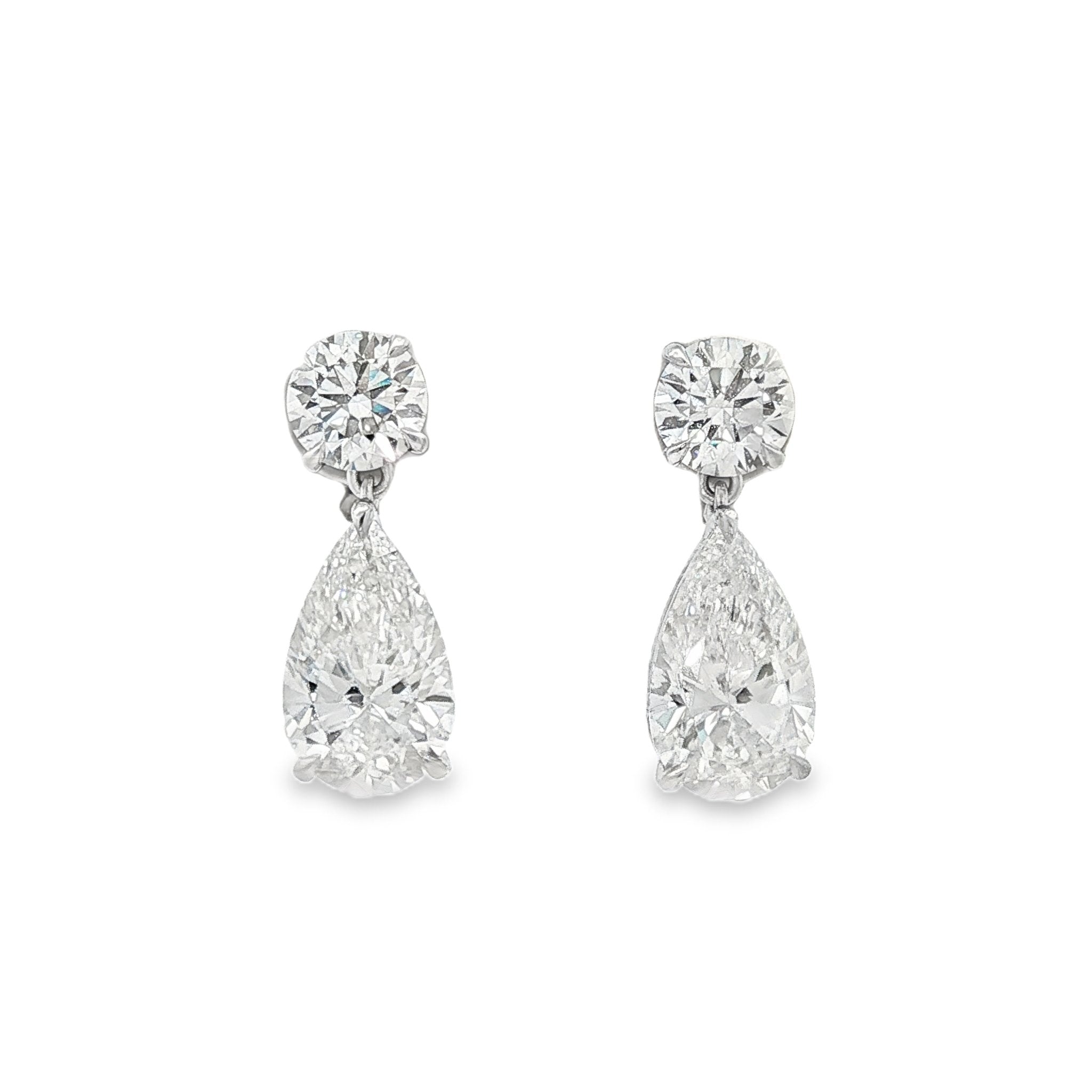 14kt White Gold Lab Diamond Dangling Earrings