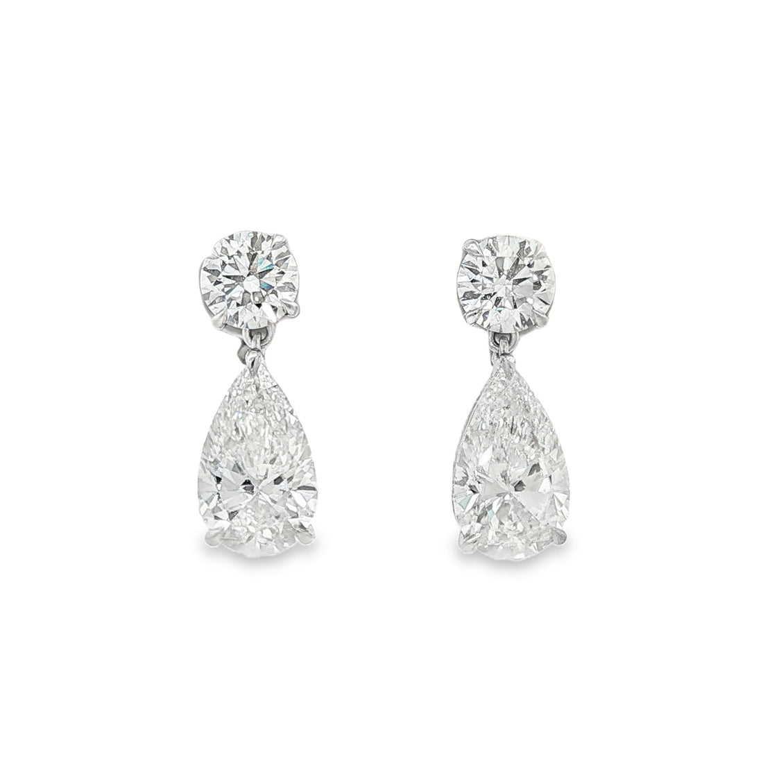 14kt White Gold Lab Diamond Dangling Earrings