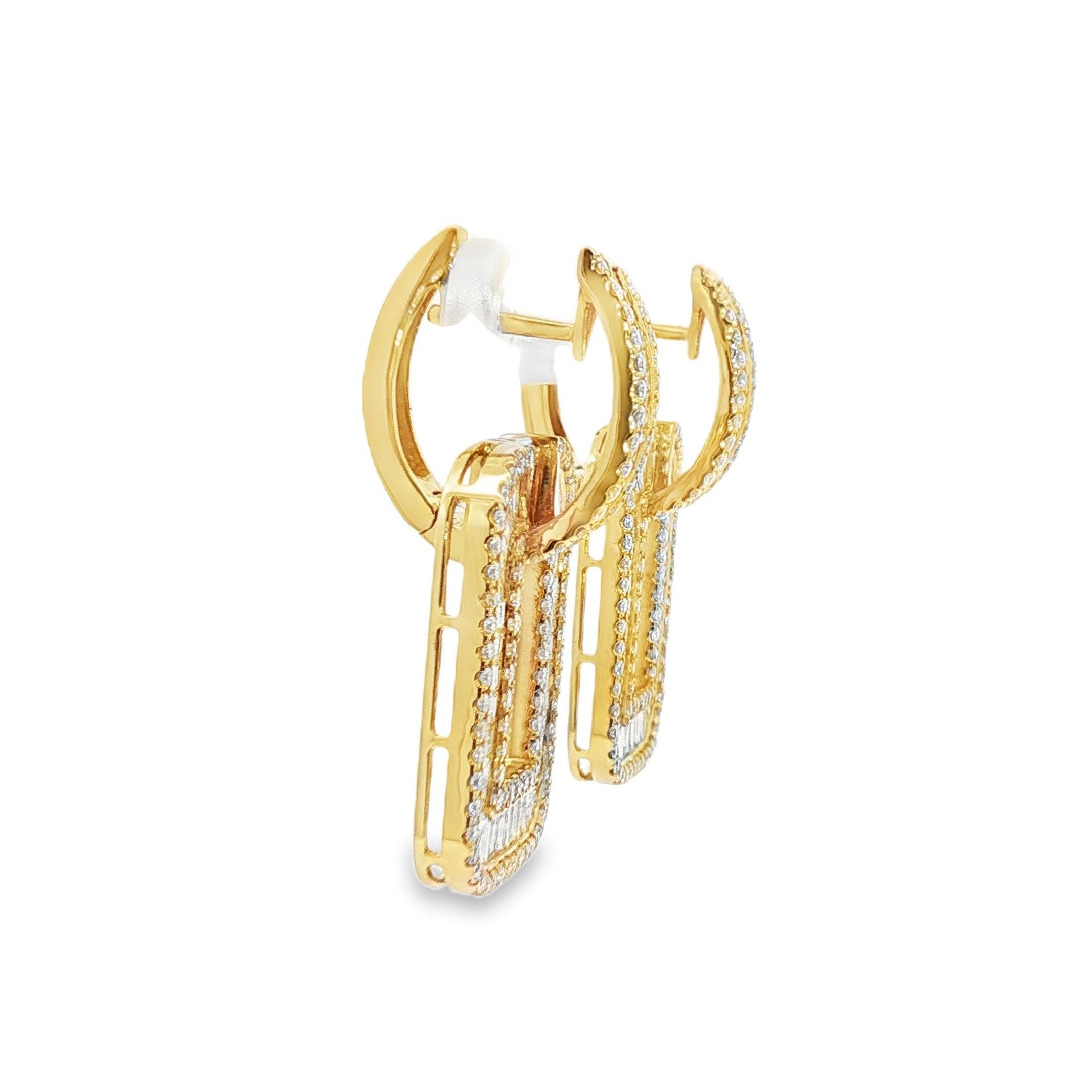18kt Yellow Gold Diamond Dangling Earrings