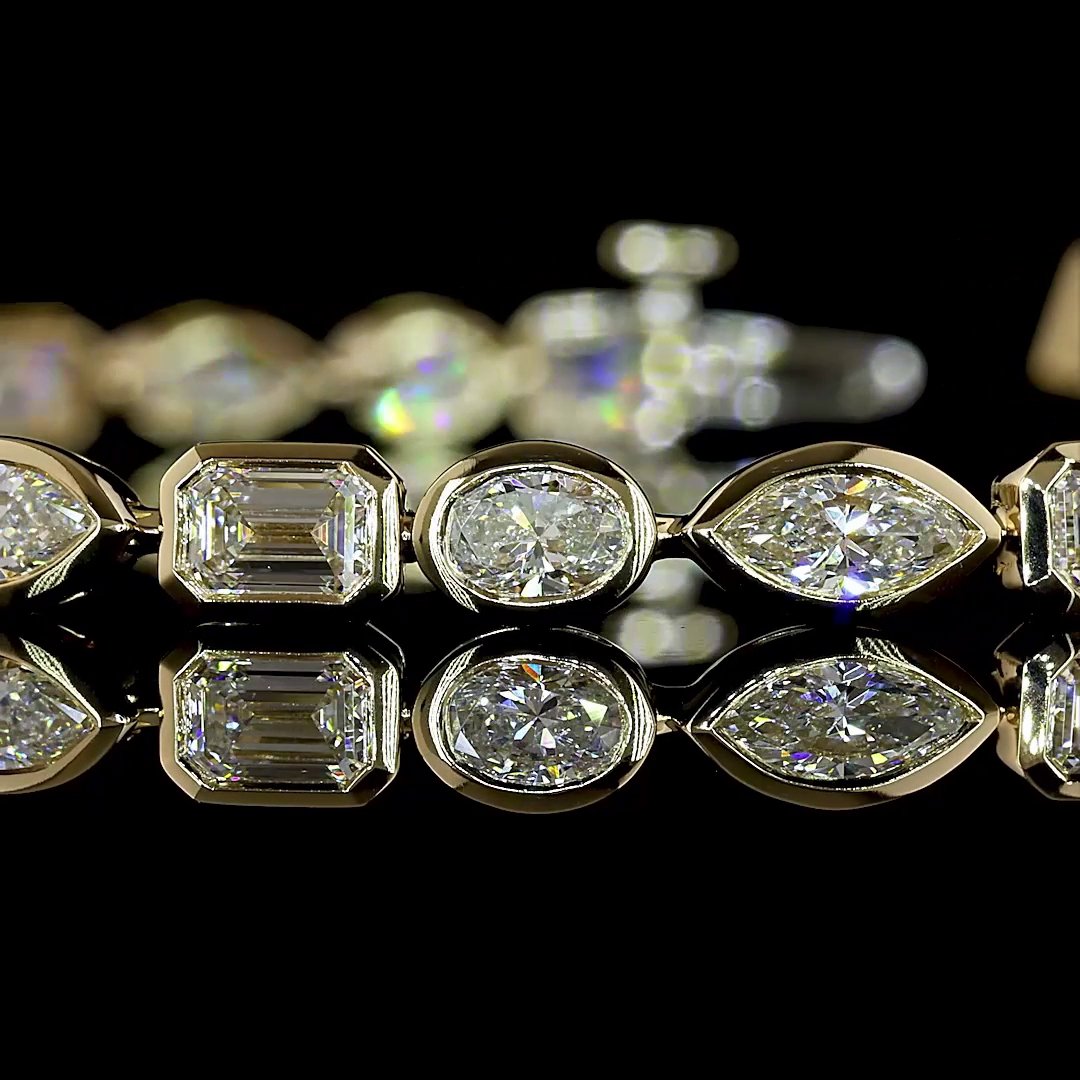 14kt Yellow Gold Lab Diamond Tennis Bracelet