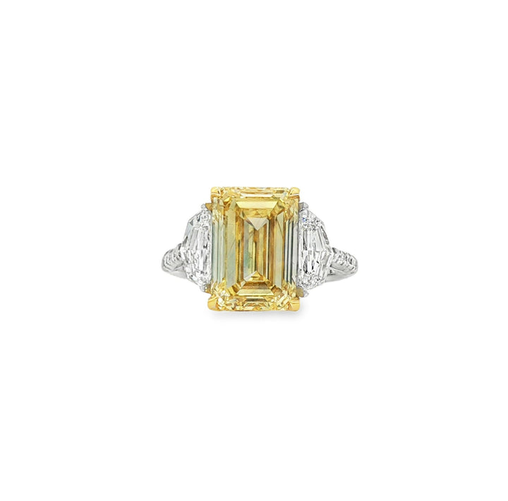 14kt White And Yellow Gold Lab Diamond And Yellow Diamond Ring