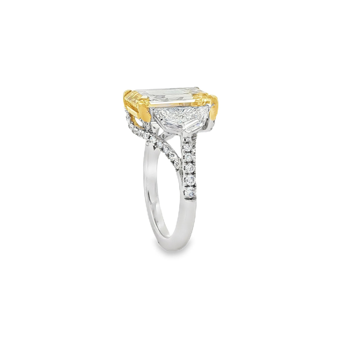 14kt White And Yellow Gold Lab Diamond And Yellow Diamond Ring